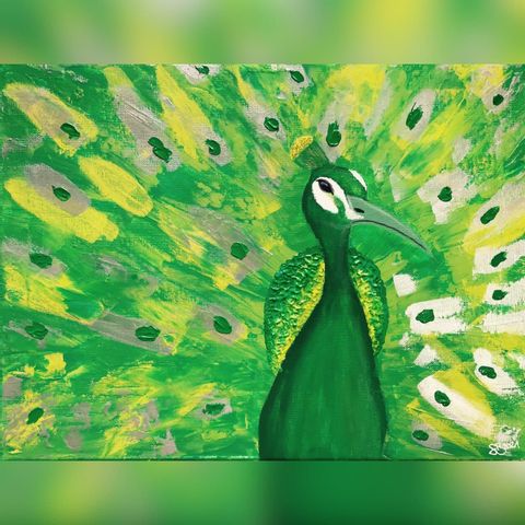 Kids Workshop – Farbenfroher Pfau abstrakt