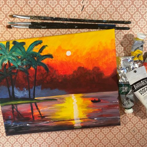 Zeit für dich! Zoom Malen mit Malzauber: Sonnenuntergang am Meer