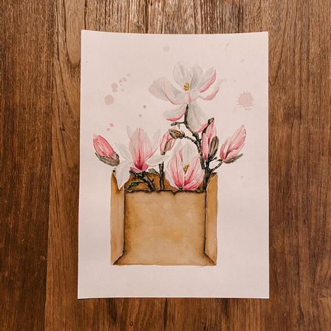 Aquarell-Malkurs mit Magnolien-Motiv